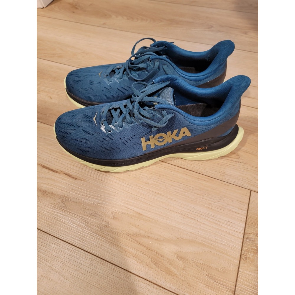 Hoka One one Mach 4 Blue Coral Black Running Shoes Men size 12.5 D